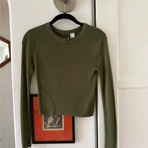 Olive Green H&M Cropped Sweater